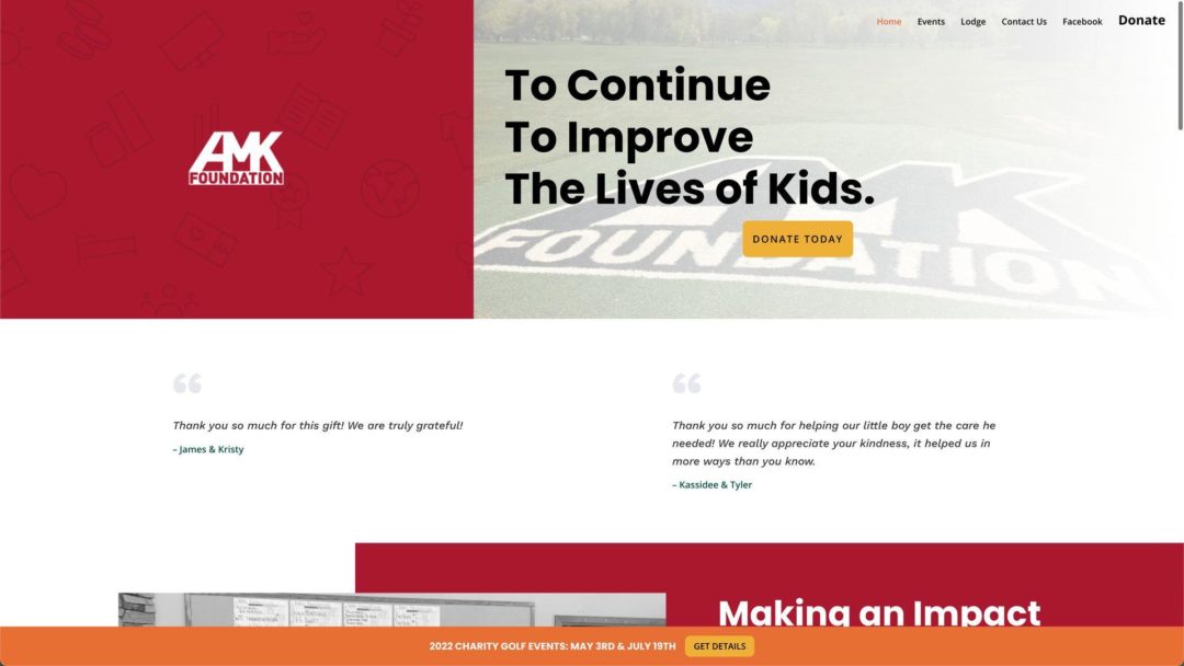 AMK Foundation Website Screenshot
