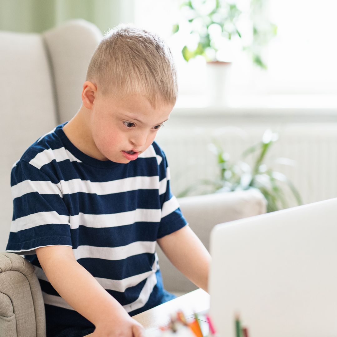 Autistic child browsing accessibility enabled website with data privacy
