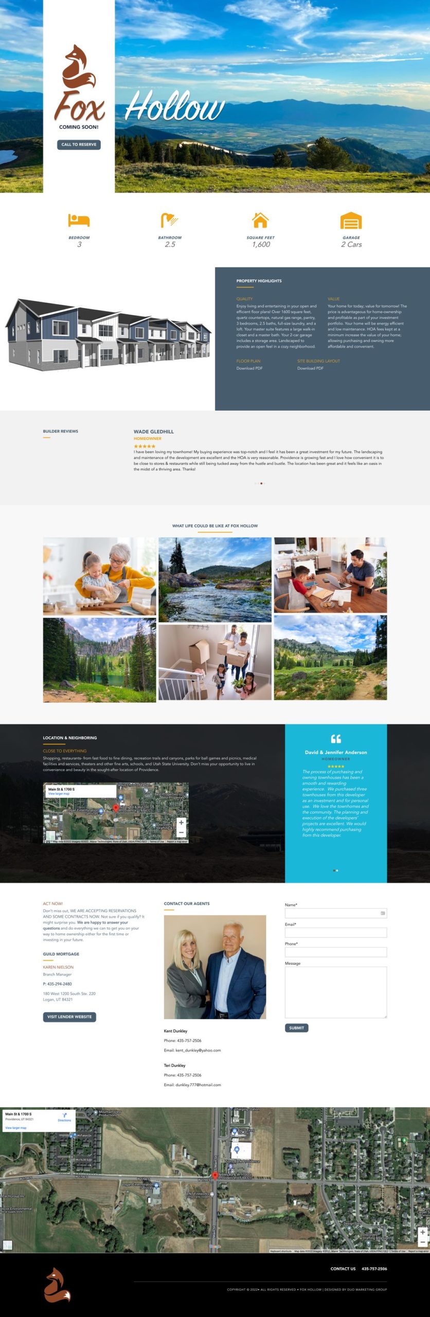 Landing Page Example: Fox Hollow
